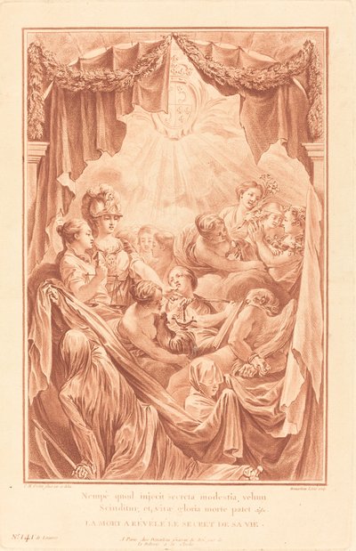 Allegorie op de Dood van de Dauphin door Gilles Demarteau