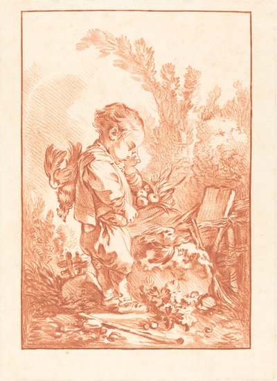 Le Maraudeur De Dief, ca. 1769 door Gilles Demarteau