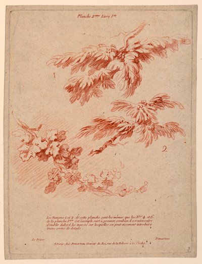 Blad 2 uit Livre Ier, Principes du dessin dans le genre du Paysage door Gilles Demarteau