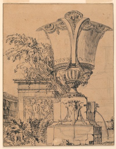 Ontwerp voor een Fontein in een Park door Gilles Marie Oppenord