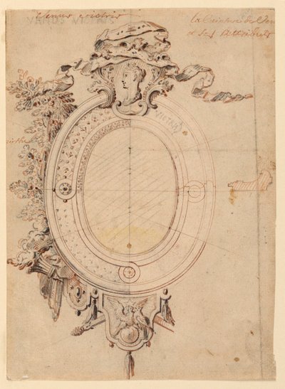 Ontwerp voor een Ovaal Frame met het Thema Venus Overwinnend door Gilles Marie Oppenord