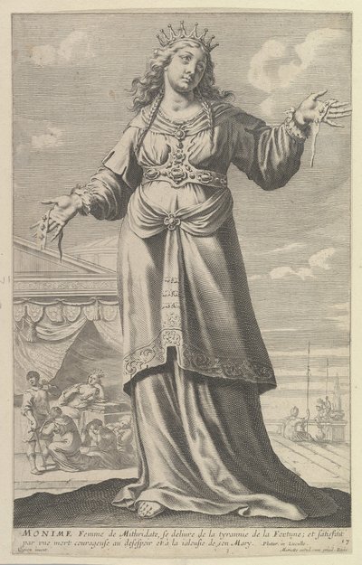 Monime, 1647. Makers: Gilles Rousselet, Abraham Bosse door Gilles Rousselet and Abraham Bosse