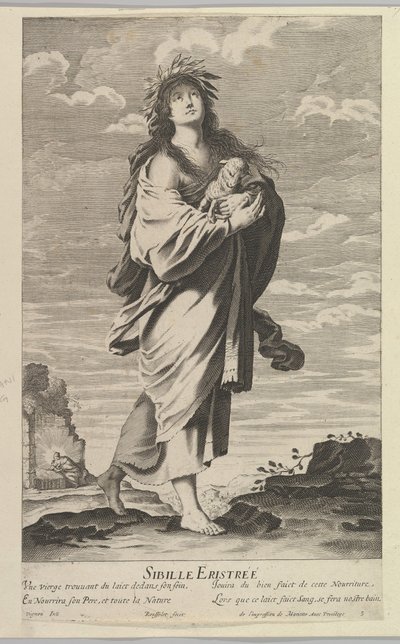 Sibylle Erythréenne, ca. 1635 door Gilles Rousselet and Abraham Bosse
