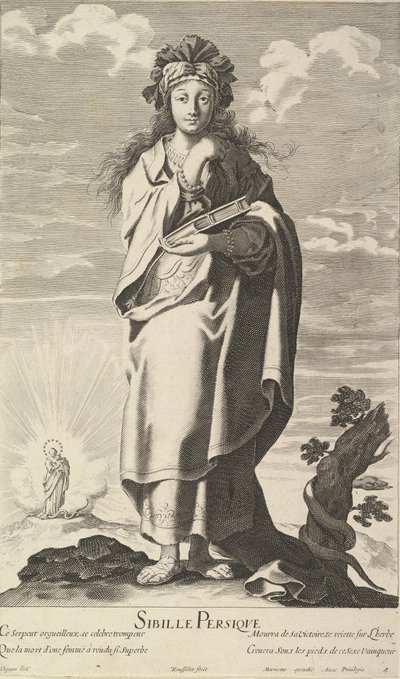 Sibylle Persique, ca. 1635 door Gilles Rousselet and Abraham Bosse