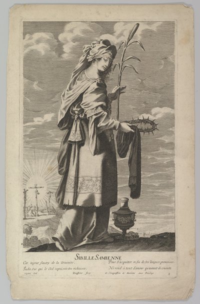 Sibylle Samienne, ca. 1635 door Gilles Rousselet and Abraham Bosse