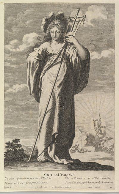 Sibylle de Cumes, ca. 1635. Makers: Gilles Rousselet, Abraham Bosse door Gilles Rousselet and Abraham Bosse