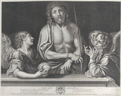 Ecce Homo met drie engelen door Gilles Rousselet