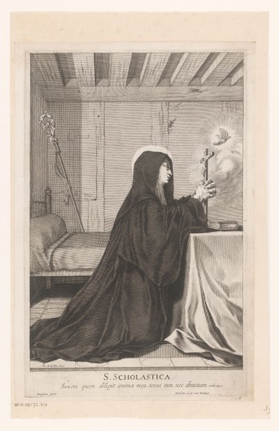 Heilige Scholastica door Gilles Rousselet