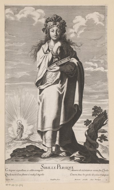 Perzische sibille, met op de achtergrond Maria met kind Sibillen door Gilles Rousselet