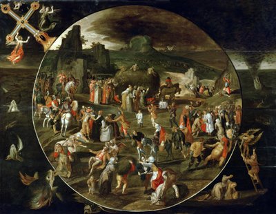 De Hooiwagen, Allegorie van de IJdelheid van de Wereld door Gillis (workshop of) Mostaert