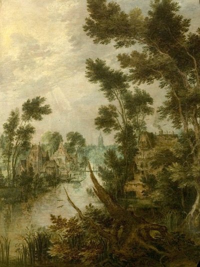 Rivierscène, 1614 door Gillis Claesz d Hondecoeter