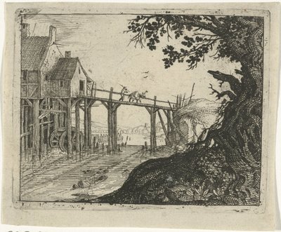 Landschap met een watermolen door Gillis Peeters (I)