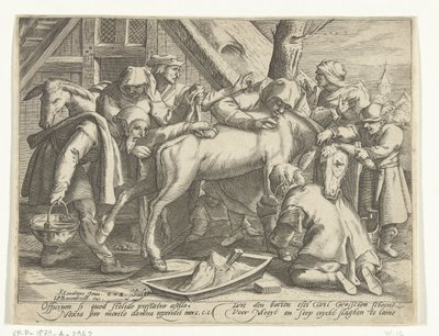 Het wassen van de ezel door Gillis van Breen