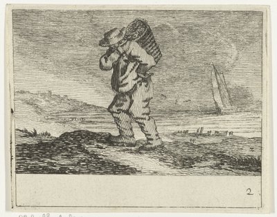 Duinlandschap met een visser door Gillis van Scheyndel (I)