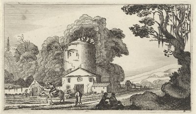 Landschap met een toren door Gillis van Scheyndel (I)