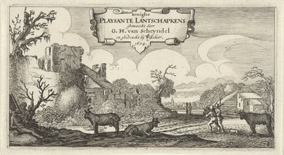 Titelprent van twaalf landschappen met figuren door Gillis van Scheyndel (I)