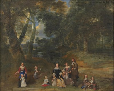 Familiegroep in een Landschap door Gillis van Tilborgh