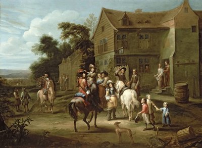 Prins Willem van Oranje met Jagers door Gillis van Tilborgh the younger