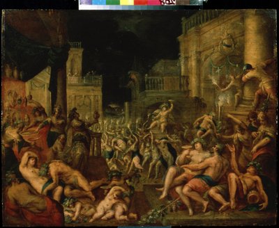 Het feest van Midas ter ere van Bacchus en Silenus door Gillis van Valckenborch