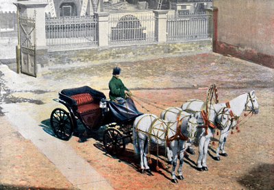 Een driewielige trojka in de zomer, Rusland, ca. 1890 door Gillot