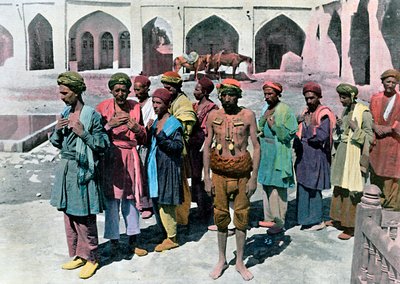 Derwisjen en martelaren, Teheran, ca. 1890 door Gillot
