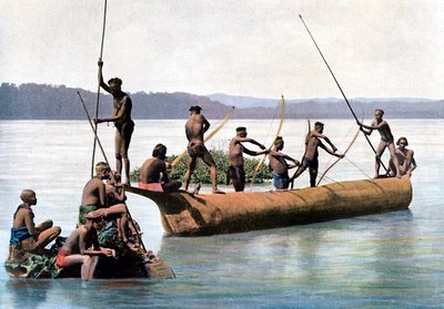 Vissen met een boog, Andamanen en Nicobaren, Indische Oceaan, c1890 door Gillot