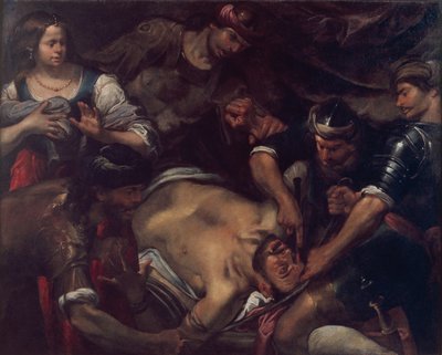 De Filistijnen die Simsons ogen uitsteken door Gioacchino Assereto