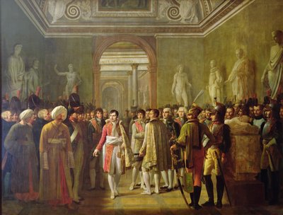 Keizer Napoleon I ontvangt leden van het leger na zijn kroning op 8 december door Gioacchino Giuseppe Serangeli