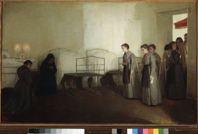 Toediening van de Eucharistie aan een stervende wees door Gioacchino Toma