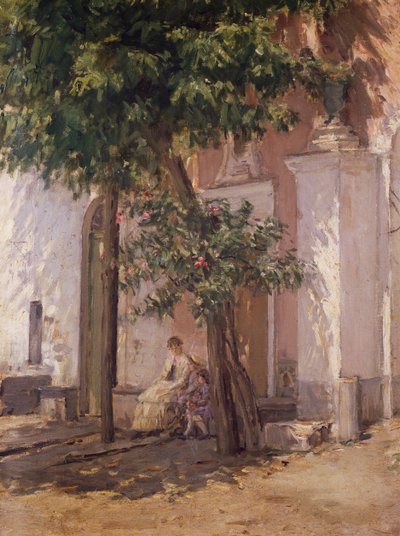 Villa Garzoni, door Gioacchino Toma (1836-1893) door Gioacchino Toma