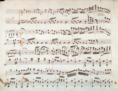 Eerste pagina van bladmuziek voor de gereduceerde symfonie voor piano van Otello, opera van Gioacchino Rossini door Gioachino Rossini