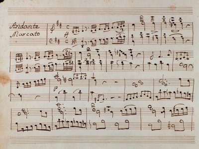 Eerste pagina van bladmuziek voor de gereduceerde symfonie voor piano van Tancredi, opera door Gioacchino Rossini door Gioachino Rossini