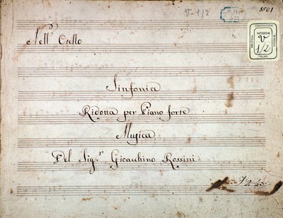 Bladmuziek voor de gereduceerde symfonie voor piano van Otello, opera door Gioacchino Rossini door Gioachino Rossini