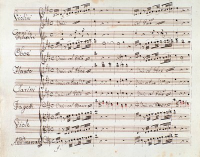 Bladmuziekpagina voor de gereduceerde symfonie voor piano van Tancredi, opera van Gioacchino Rossini door Gioachino Rossini