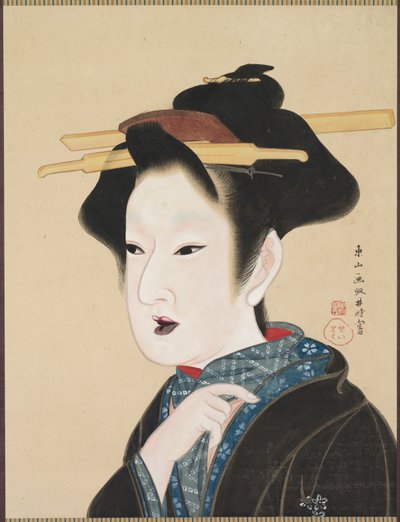 Portret van een Vrouw, 1800s door Gion Seitoku
