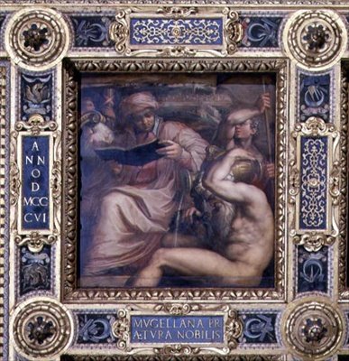 Allegorie van de Mugello-regio van het plafond van de Salone dei Cinquecento door Giorgio (and workshop) Vasari