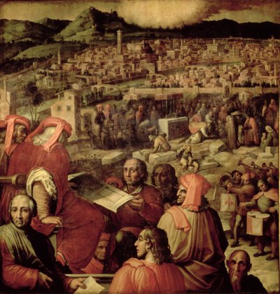 De Uitbreiding van Florence van het plafond van de Salone dei Cinquecento door Giorgio (and workshop) Vasari