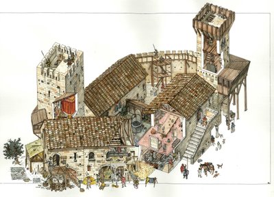 Middeleeuwen: reconstructie van een kasteel uit de centrale regio