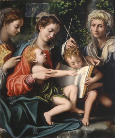 Maagd en Kind met Heiligen Johannes de Doper, Maria Magdalena en Elizabeth, ca. 1529 door Giorgio Gandini del Grano