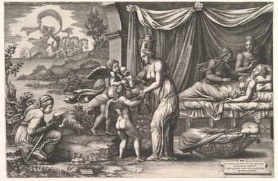 Allegorie van de geboorte door Giorgio Ghisi