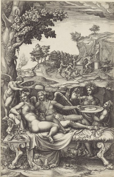 Amor en Psyche door Giorgio Ghisi