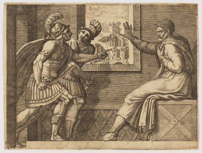 Caius Marius in de Gevangenis door Giorgio Ghisi