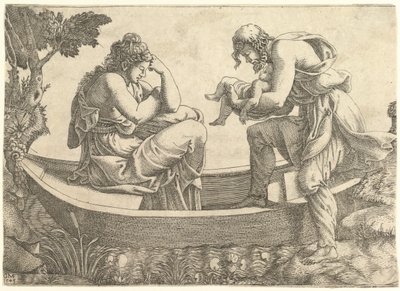Danaë en de baby Perseus uit zee geworpen door Acrisius, 1543 door Giorgio Ghisi