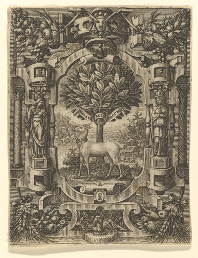 Embleem van Lucrezia Gonzaga, voor 1566 door Giorgio Ghisi