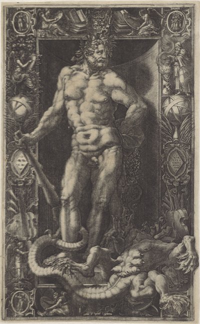 Hercules als overwinnaar van de Hydra van Lerna door Giorgio Ghisi
