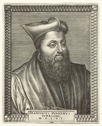 Portret van François Duaren, professor in de rechten aan de Universiteit van Bourges door Giorgio Ghisi