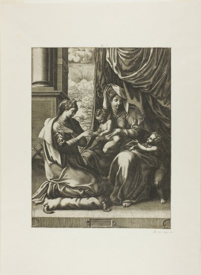 Het Mystieke Huwelijk van Sint-Catharina door Giorgio Ghisi