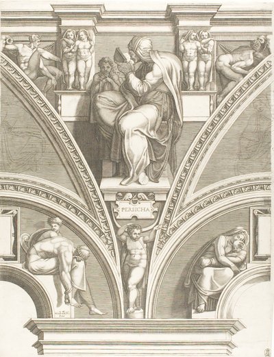De Perzische Sibylle door Giorgio Ghisi