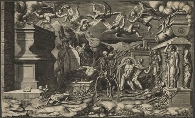 Het Visioen van Ezechiël door Giorgio Ghisi