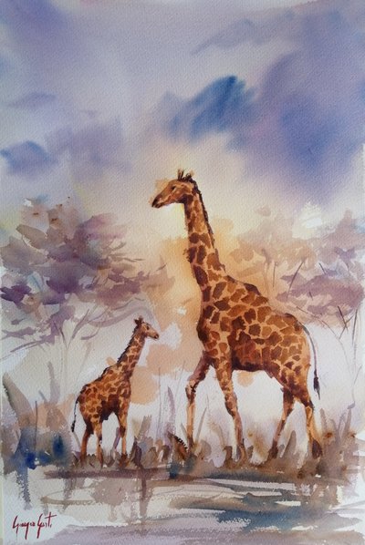Afrikaanse giraffenfamilie door Giorgio Gosti